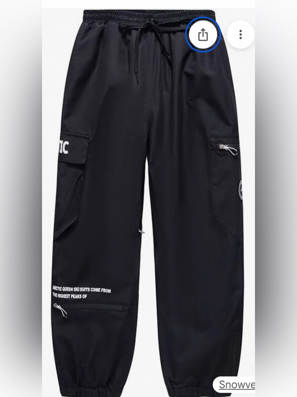 Men's Black Arctic waterproof snowboard/ski pants